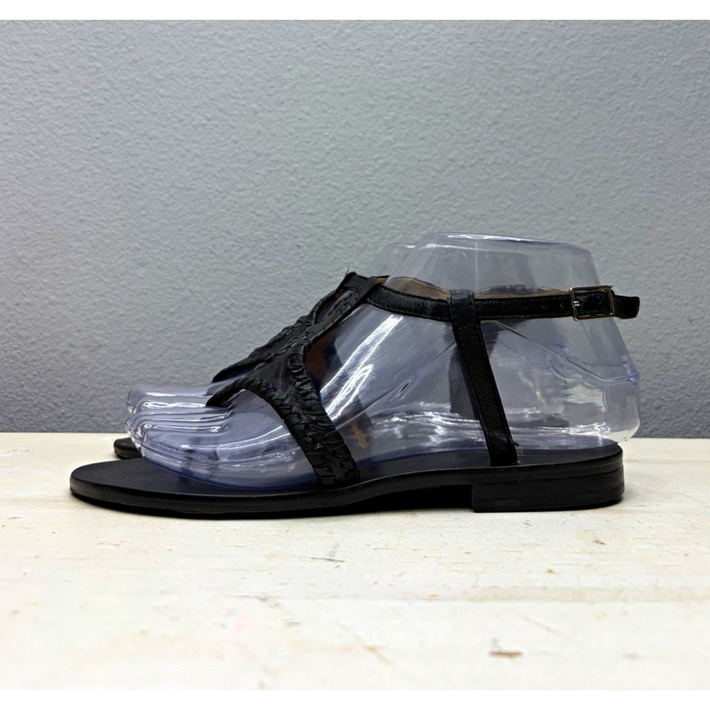 Jack Rogers Black Leather Maci Ankle Strap Sandals Size 5